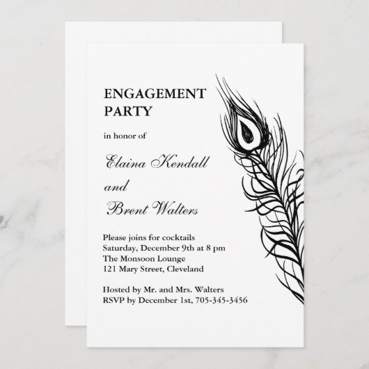 Schud uw Tail Feathers Engagement Party (wit) Kaart (Voorkant / Achterkant)