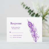 Schud uw Tail Feathers RSVP (violet) Kaartje (Staand voorkant)