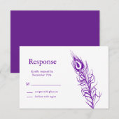 Schud uw Tail Feathers RSVP (violet) Kaartje (Voorkant / Achterkant)