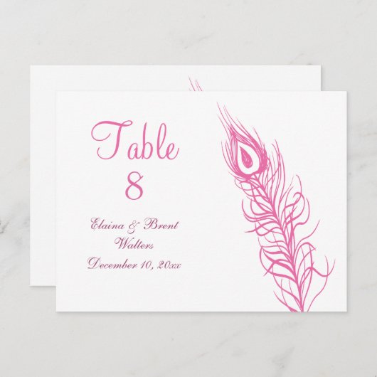 Schud uw Tail Feathers Table Number (fuchsie) Briefkaart (Voorkant / Achterkant)