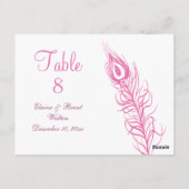 Schud uw Tail Feathers Table Number (fuchsie) Briefkaart (Achterkant)
