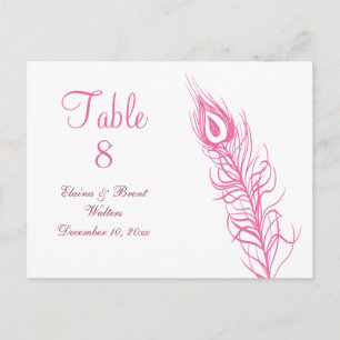 Schud uw Tail Feathers Table Number (fuchsie) Briefkaart