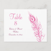Schud uw Tail Feathers Table Number (fuchsie) Briefkaart (Voorkant)