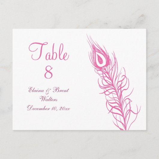 Schud uw Tail Feathers Table Number (fuchsie) Briefkaart (Voorkant)
