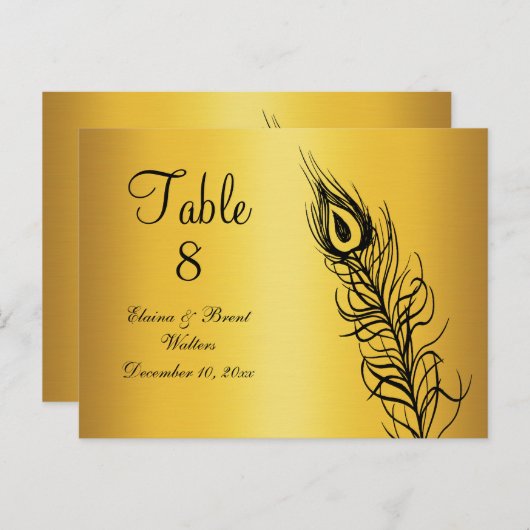 Schud uw Tail Feathers Table Number (goud) Briefkaart (Voorkant / Achterkant)