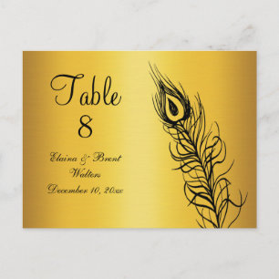 Schud uw Tail Feathers Table Number (goud) Briefkaart