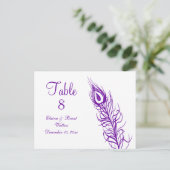 Schud uw Tail Feathers Table Number (violet) Briefkaart (Staand voorkant)