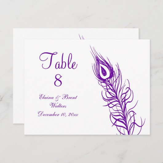 Schud uw Tail Feathers Table Number (violet) Briefkaart (Voorkant / Achterkant)