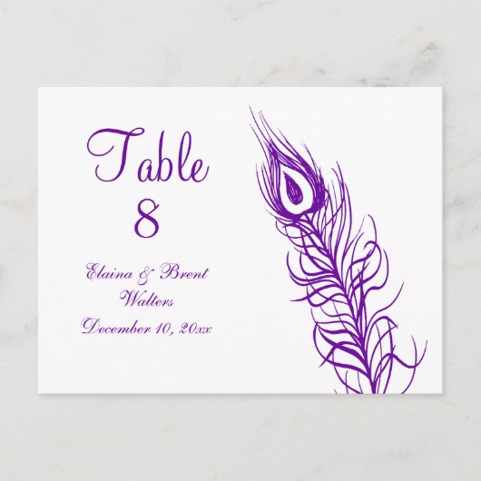 Schud uw Tail Feathers Table Number (violet) Briefkaart (Voorkant)