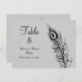 Schud uw Tail Feathers Table Number (zilver) Briefkaart (Voorkant / Achterkant)