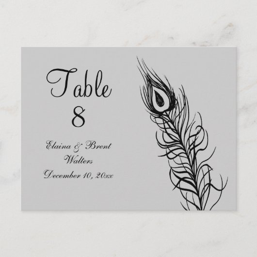 Schud uw Tail Feathers Table Number (zilver) Briefkaart (Voorkant)