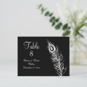 Schud uw Tail Feathers Table Number (zwart) Briefkaart (Staand voorkant)