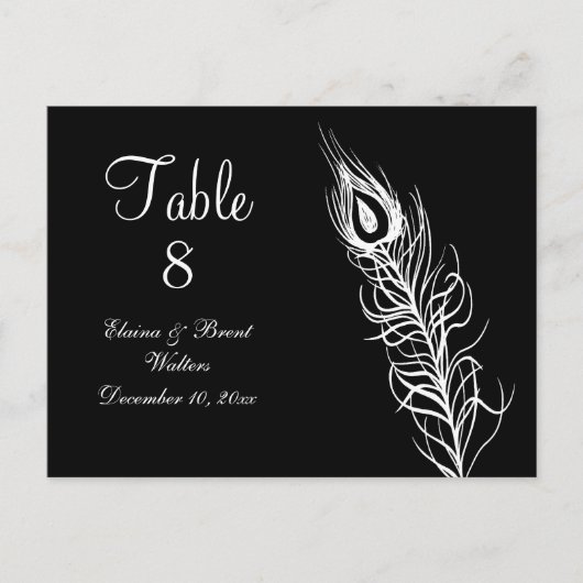 Schud uw Tail Feathers Table Number (zwart) Briefkaart (Voorkant)