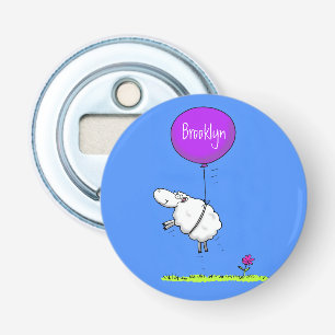 Schudballon cartoon humor illustratie button flesopener