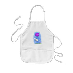 Schudballon cartoon humor illustratie kinder schort