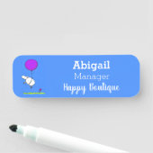 Schudballon cartoon humor illustratie naamplaatje (In situ)