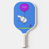 Schudballon cartoon humor illustratie pickleball paddle (Achterkant)
