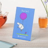 Schudballon cartoon humor illustratie reclamebord met voetstuk (Insitu)