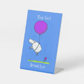 Schudballon cartoon humor illustratie reclamebord met voetstuk (Voorkant)