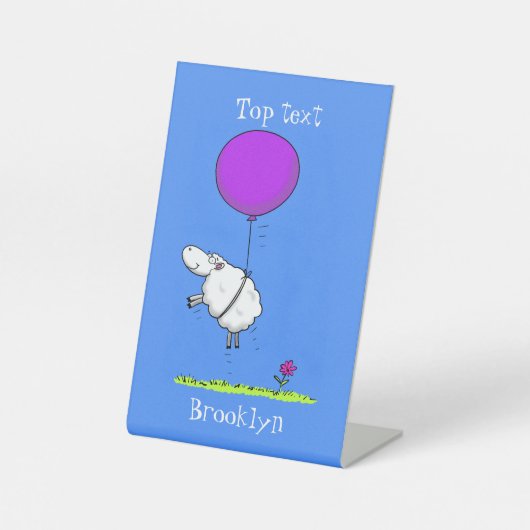 Schudballon cartoon humor illustratie reclamebord met voetstuk (Voorkant)