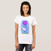 Schudballon cartoon humor illustratie t-shirt (Voorkant volledig)