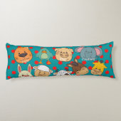 Schudblauw boerderijen konijnenhonden koe kinderen lichaamskussen (Achterkant)