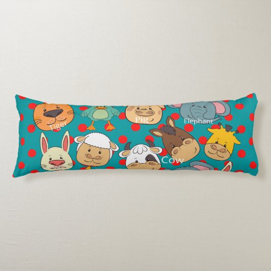 Schudblauw boerderijen konijnenhonden koe kinderen lichaamskussen (Voorkant)