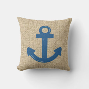 Schudblauw bootankerankschip decoratieve kussen