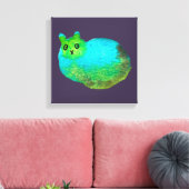 Schudblauw vet kattenkunst illustratie canvas afdruk (Insitu (Woonkamer))