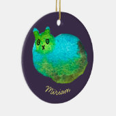 Schudblauw vet kattenkunst illustratie keramisch ornament (Rechts)