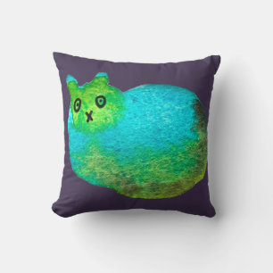 Schudblauw vet kattenkunst illustratie kussen