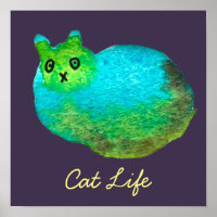 Schudblauw vet kattenkunst illustratie