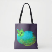 Schudblauw vet kattenkunst illustratie tote bag (Voorkant)