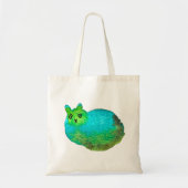 Schudblauw vet kattenkunst illustratie tote bag (Voorkant)