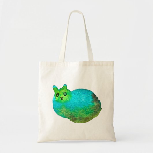Schudblauw vet kattenkunst illustratie tote bag (Voorkant)