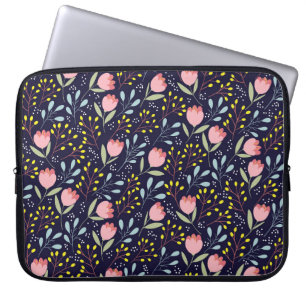 Schudbloemen naadloos patroon laptop sleeve