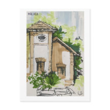 Schudboekpagina's. Málaga. Markers