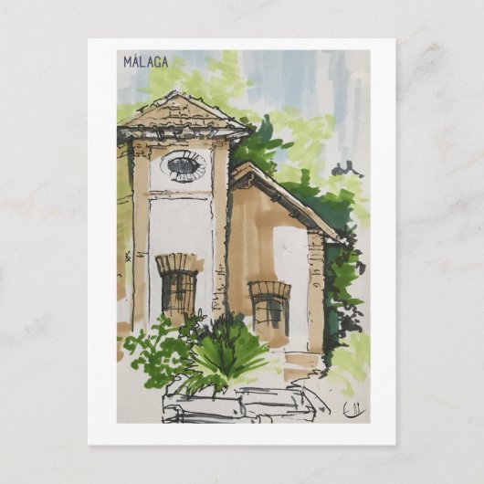 Schudboekpagina's. Málaga. Markers Briefkaart (Voorkant)