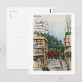 Schudboekpagina's. Málaga. Markers Briefkaart (Voorkant / Achterkant)