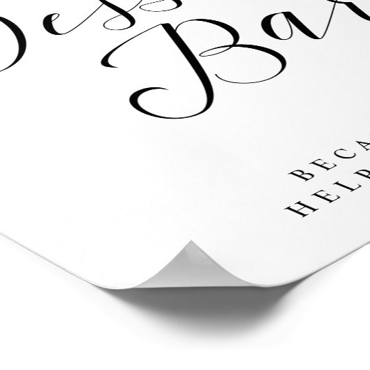 Schudbord voor Dessert Bar Calligraphy Script Wedd Poster (Hoek)