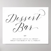 Schudbord voor Dessert Bar Calligraphy Script Wedd Poster (Voorkant)