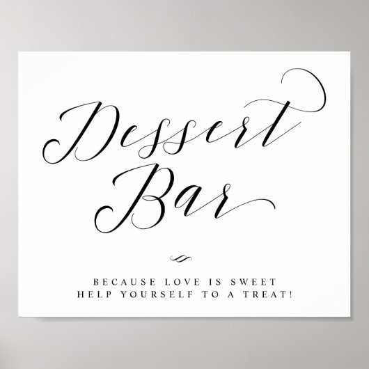 Schudbord voor Dessert Bar Calligraphy Script Wedd Poster (Voorkant)