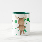 Schudbossen op groene specs tweekleurige koffiemok (Center)