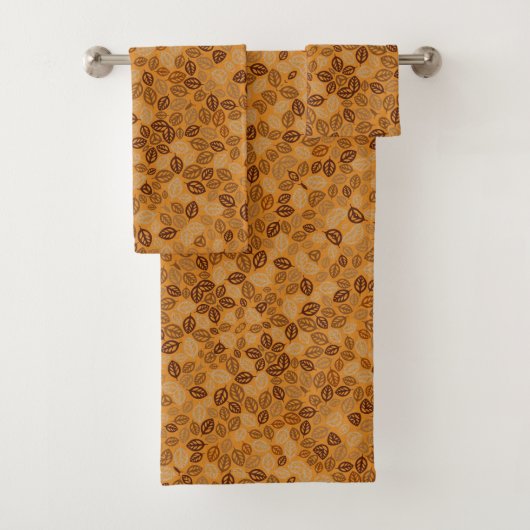 Schudbruin bladeren patroon bad handdoek (Insitu)