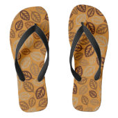 Schudbruin bladeren patroon teenslippers (Voetbed)