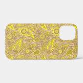 Schudbruin geel paisleypatroon Case-Mate iPhone case (Achterkant (horizontaal))