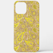Schudbruin geel paisleypatroon Case-Mate iPhone case (Achterkant)