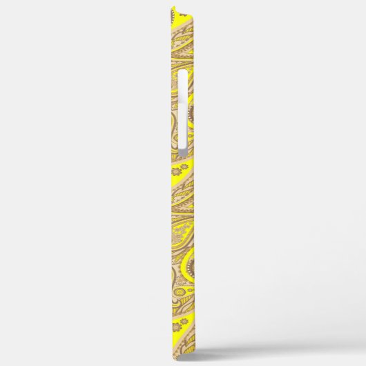 Schudbruin geel paisleypatroon Case-Mate iPhone case (Achterkant / Links)