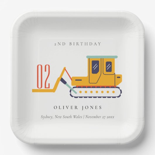 Schudde bouwvork elke dag van de leeftijd papieren bordje (Voorkant)