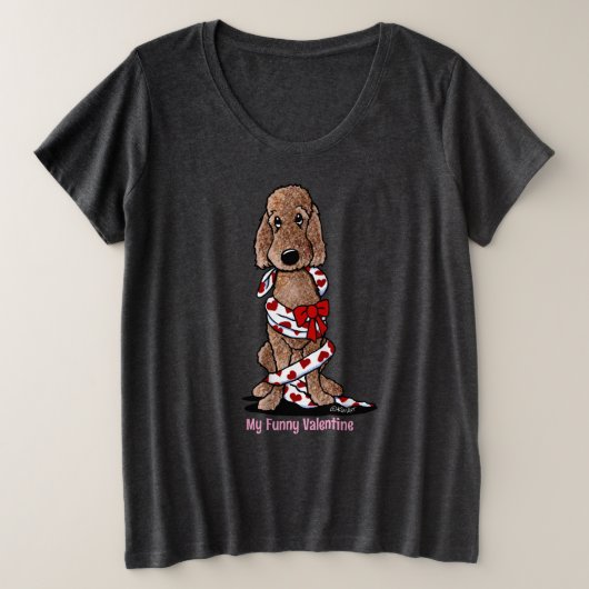 Schudde chocolade-Valentijn plus grootte T-Ship Grote Maat T-shirt (Design voorkant)
